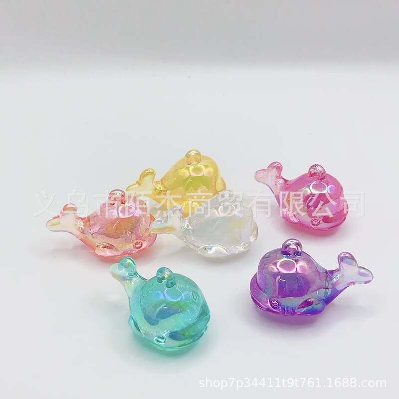 透明な泡小さなクジラカラフルなイルカメッキ ab カラーアクリル diy ペンダントキーホルダーバッグ装飾ブレスレットアクセサリー|undefined