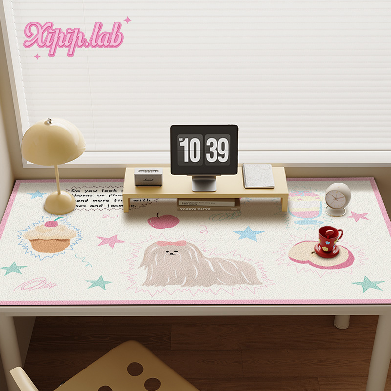 韩系奶油风餐桌垫皮革防水隔热茶几垫卧室书房桌面保护垫