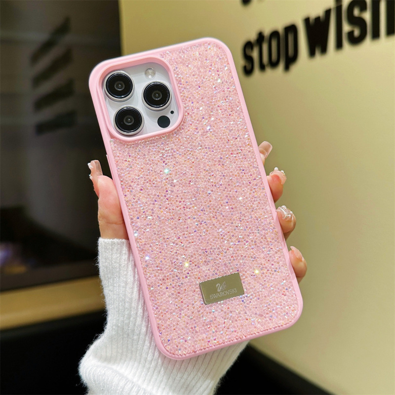 奢华闪钻适用苹果16ProMax手机壳iPhone15电镀潮牌高级水钻14全包|undefined
