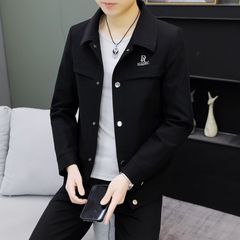 休闲男士春秋外套帅气休闲休闲翻领夹克新款修身青年西装上衣