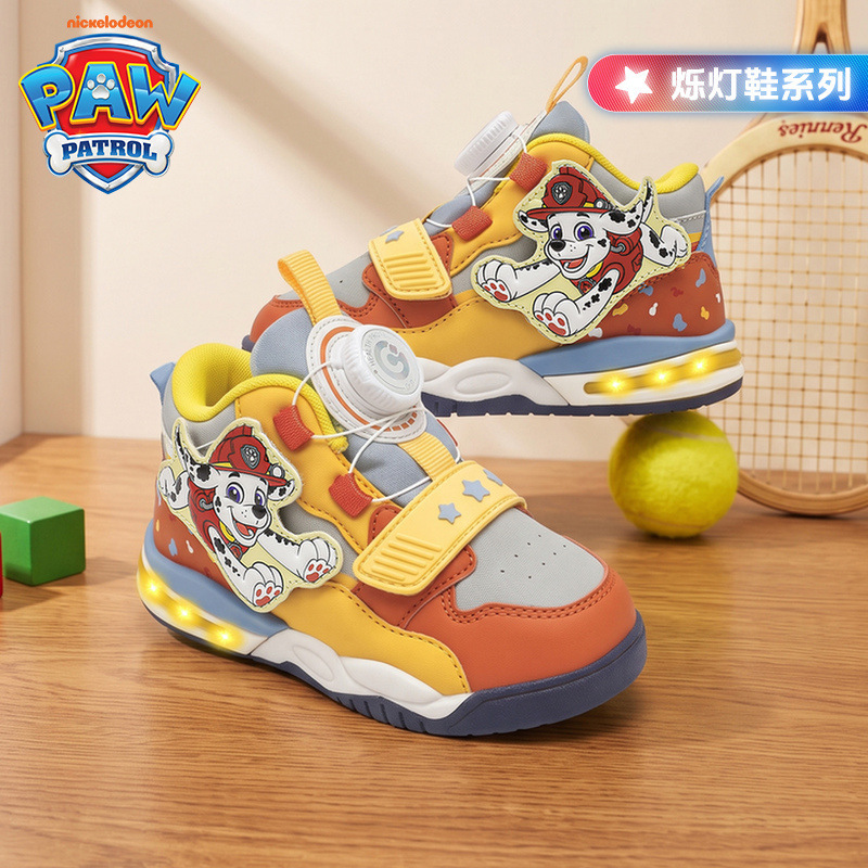 Paw Patrol boys' walking shoes 2026 autumn mid-top light-up functional shoes with ankle protection for outdoor baby sports Paw Patrol boys' walking shoes 2026 autumn mid-top light-up functional shoes with ankle protection for outdoor baby sports