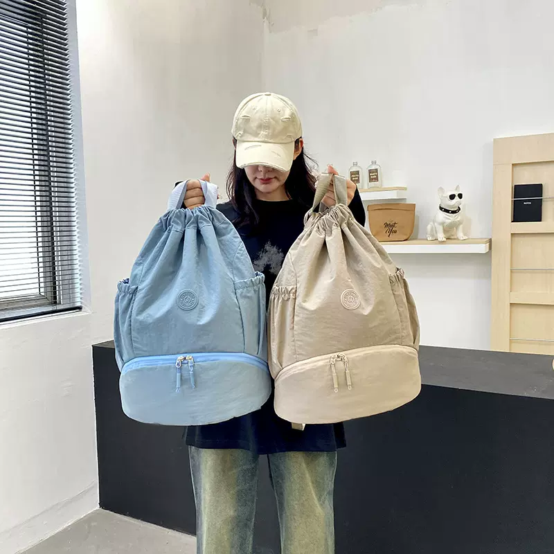 篮球背包干湿分离游泳包束口袋抽绳便携双肩书包男运动篮球收纳袋