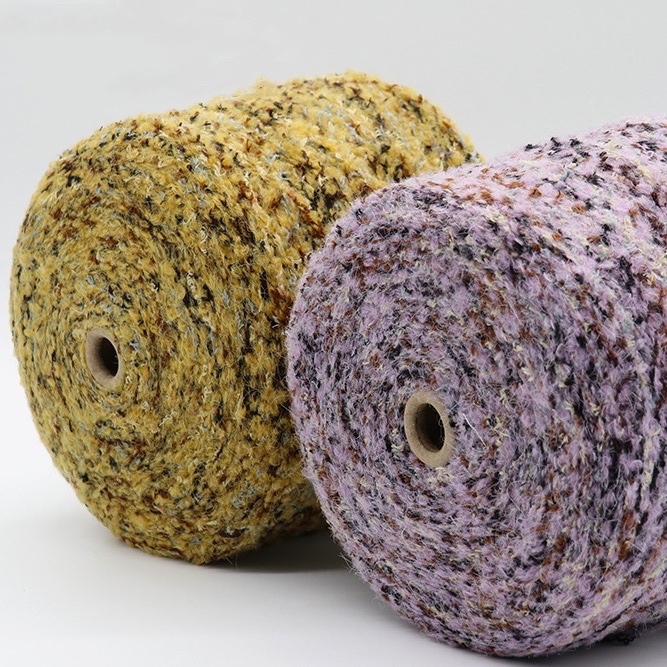 1/2Nm法兰绒段彩花式纱线 秋冬柔软保暖毛衣特色线广东源头厂家