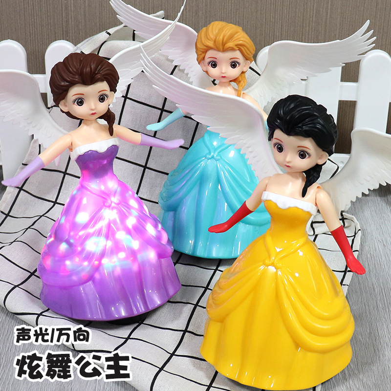 Nuevo producto eléctrico baile princesa música iluminación universal baile deslumbrante princesa niño rompecabezas niña juguete regalo