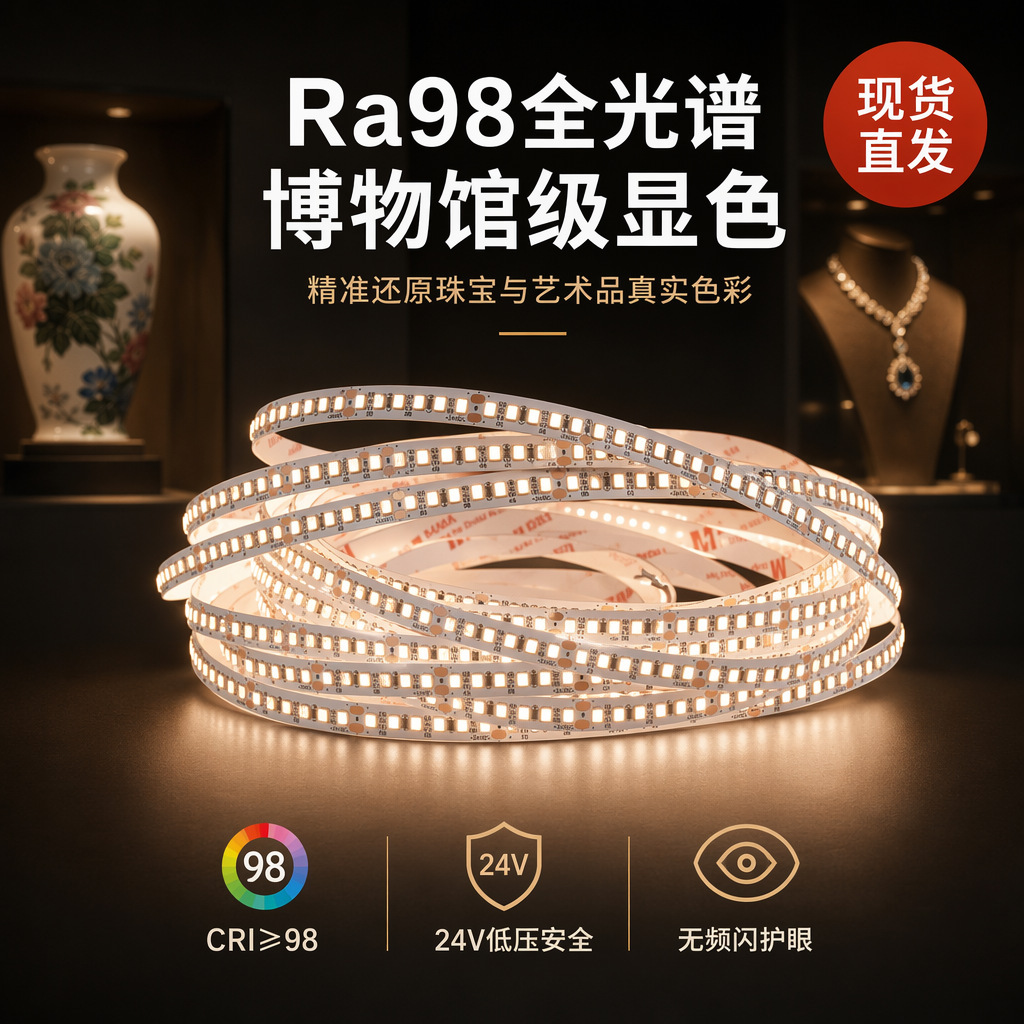 LED light strip 98 display full spectrum special patch linear low voltage self-adhesive light strip home decoration ceiling linear atmosphere light