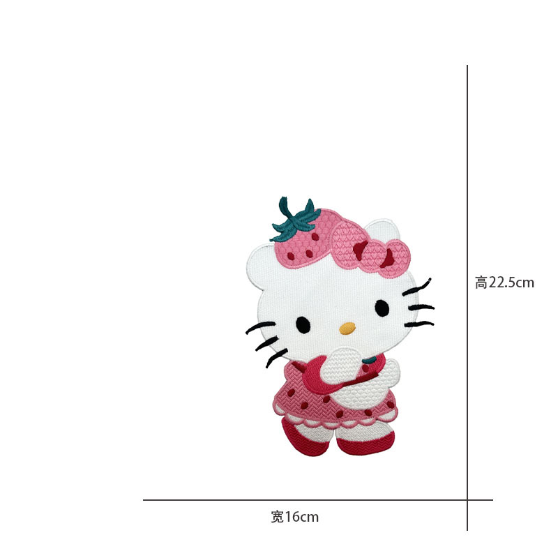 Cartoon al por mayor bordado por computadora kt pegatinas de tela de gato Sanliogou diy pegatinas de parche tejido cesta de ropa adorno accesorios pegatinas