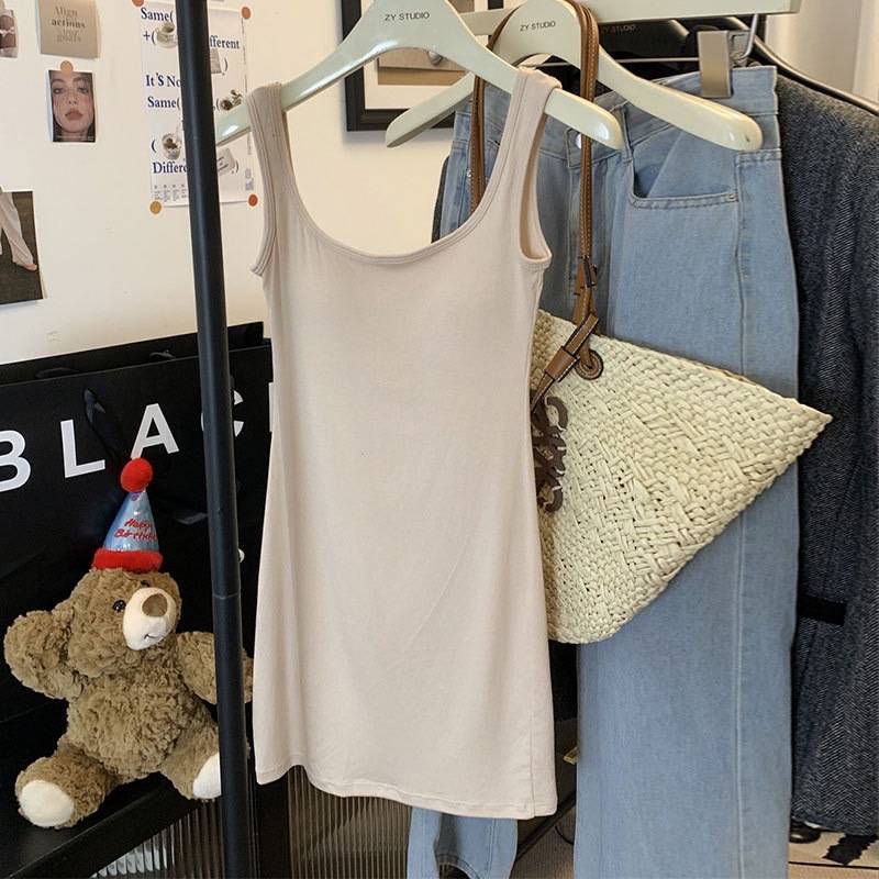 2025 nuevo estilo sexy camisola falda chaleco mujer con almohadilla para el pecho de una pieza con sujetador camisón sexy chica caliente top