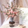 Long-branched 2-pronged Italo camellia, artificial flowers, home hotel shopping mall wedding display decoration wedding flowers