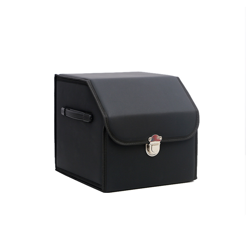 Foldable car storage box, car trunk organizer, leather car storage organizer