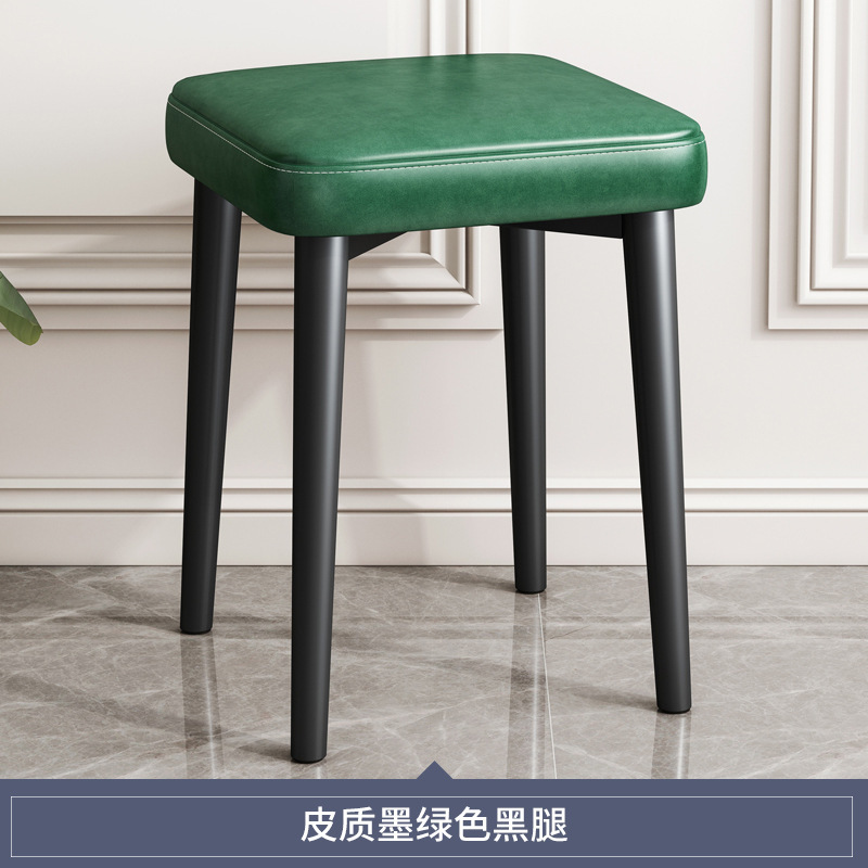 Silla de comedor de lujo ligera nórdica, taburete cuadrado de paquete suave apilable para el hogar, silla de mesa moderna simple, taburete de maquillaje para uñas
