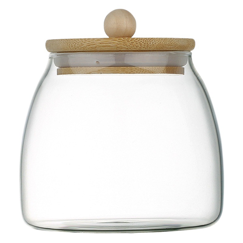 Jarra sellada de vidrio de borosilicato transparente cocina hogar grano tarro de almacenamiento tarro de té de gran capacidad con tapa