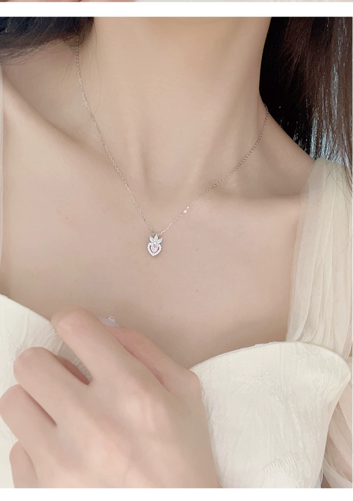 Argent Sterling Style Simple Style Classique Fruit Incruster Zircon Pendentif display picture 1