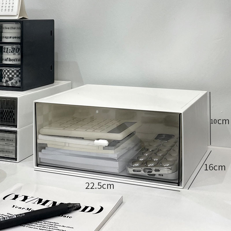 Escritorio INS caja de almacenamiento tipo cajón superposición Oficina de cosméticos estudiantiles papelería bolígrafo transparente escritorio acrílico