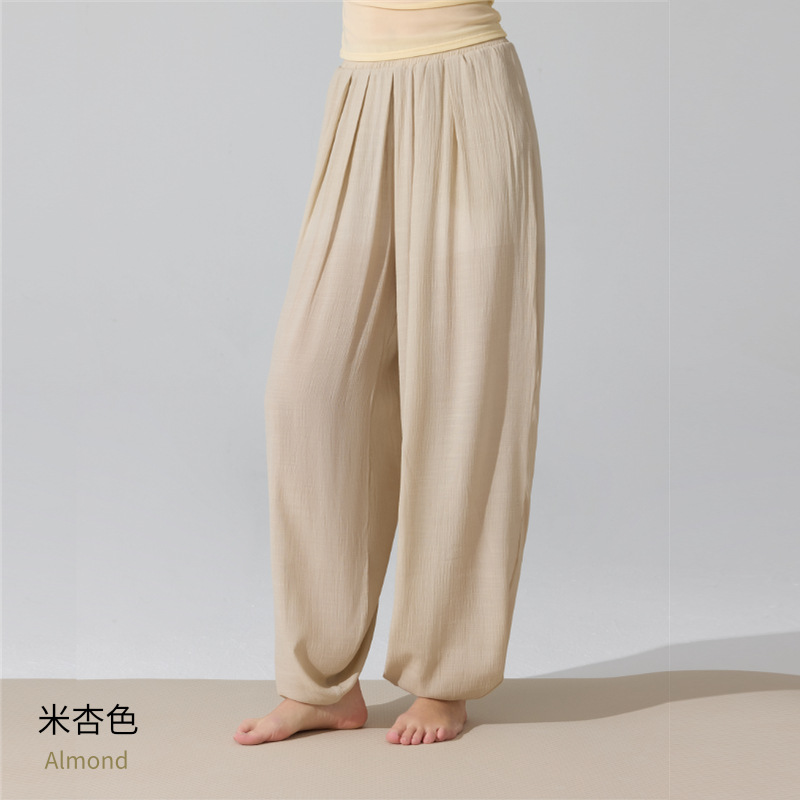 Pantalones sueltos transfronterizos europeos y estadounidenses Pantalones de baile de pilates para correr Pantalones de gimnasio Pantalones de cintura alta Pantalones de piernas anchas image 7