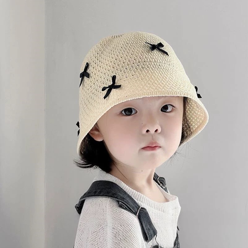 Brand children's summer bucket with bow
