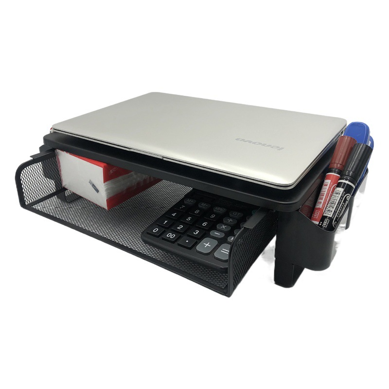 Fábrica en stock monitor portátil aumento de altura de refrigeración rack con orificio de ventilación y cajón Escritorio de almacenamiento de oficina