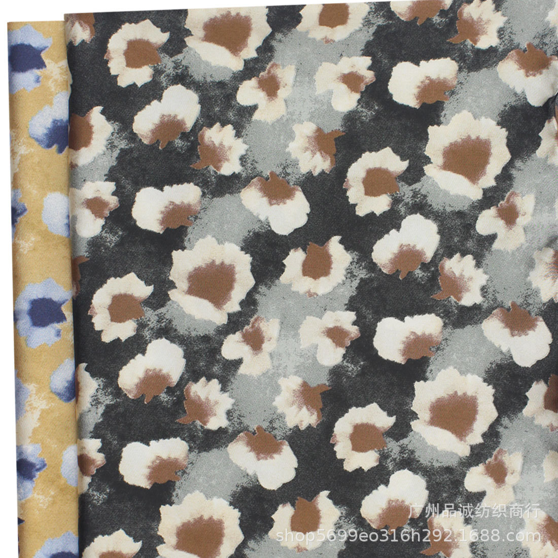 Imitation acetate satin printing Lingla satin ink abstract flowers…