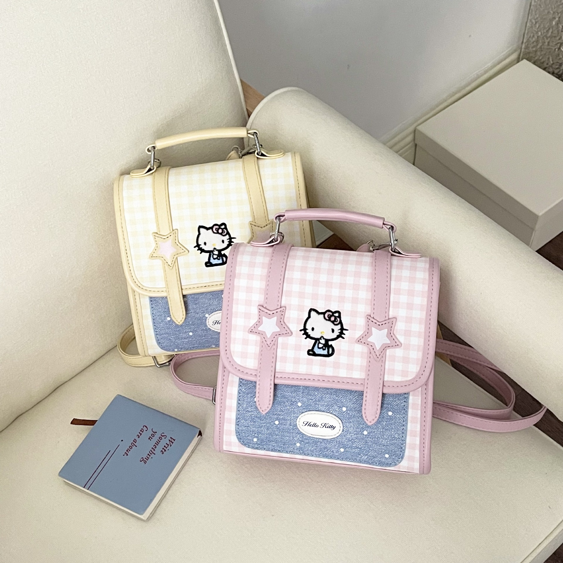 Cute Cartoon Cat College Style Backpack for Women 2026 Niche Design Versatile Backpack Crossbody Bag Korean