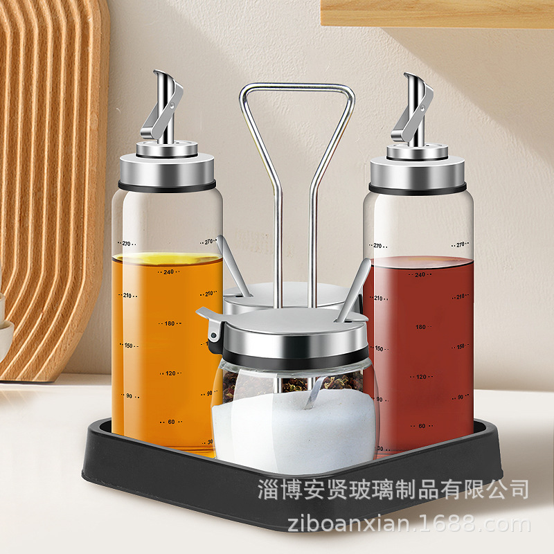 Condimento tarro combinación traje condimento botella aceite olla vidrio aceite botella comercial restaurante Hotel barbacoa cocina con estante
