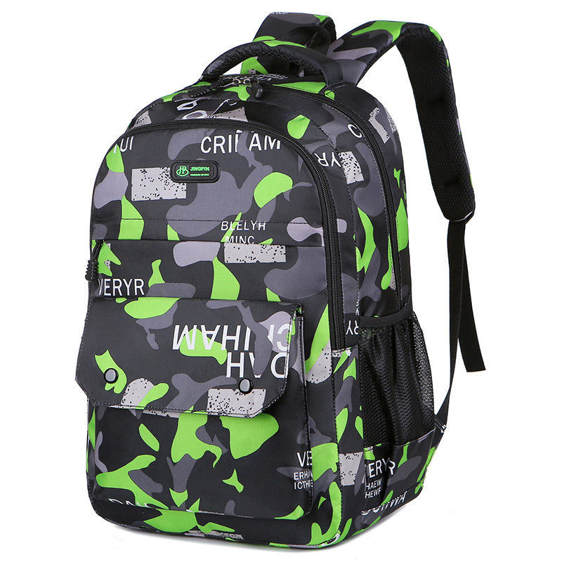 Wholesale of manufacturer's large capacity backpacks for foreign trade, middle school, high school, male and female students' backpacks, casual camouflage printed backpacks