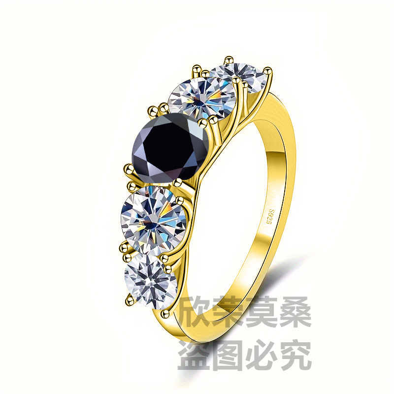 S925 plata D auténtico anillo de diamante de cinco estrellas de diamante anillo de diamante de mujer anillo de diamante de diamante de diamante al por mayor