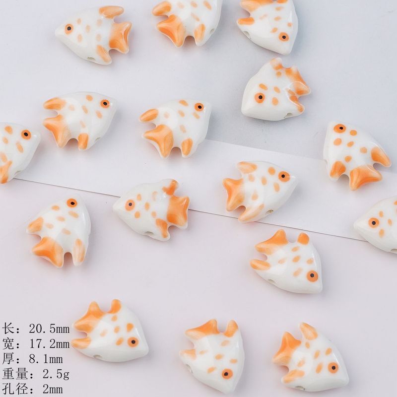 景德镇网红同款斑点小鱼陶瓷珠散珠手工制作项链手链 DIY配件饰品|undefined