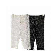 韩版东大门弹力蕾丝镂空打底短裤黑白百搭打底裤直播批发代发女春