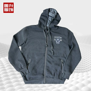 450克加绒加厚涤纶拉毛开衫卫衣Oversiz秋冬款宽松帽里带衬男上衣