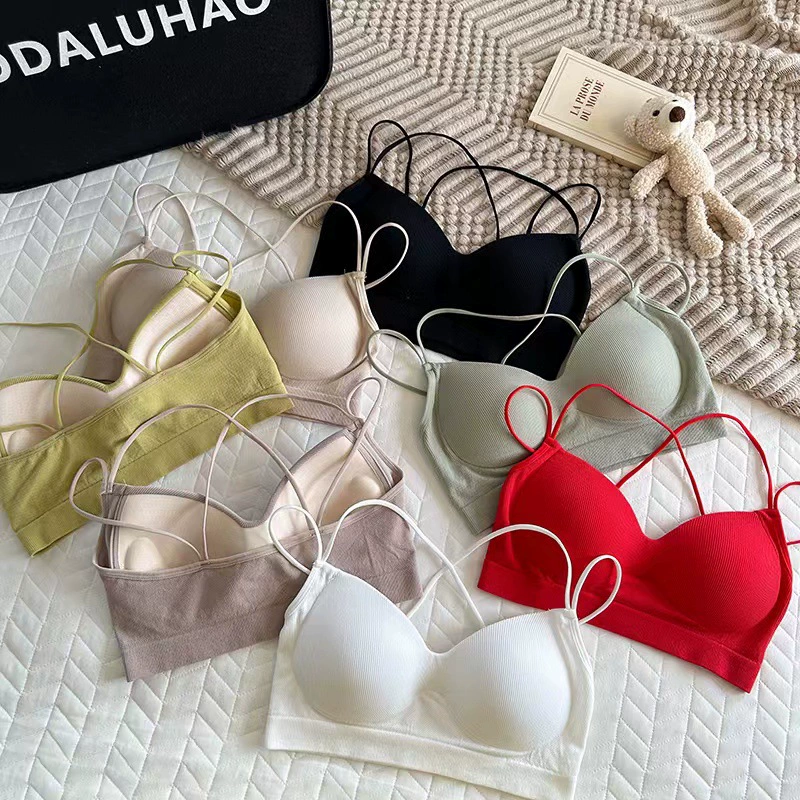Red underwear, sexy push up bra, top with cups, beautiful back