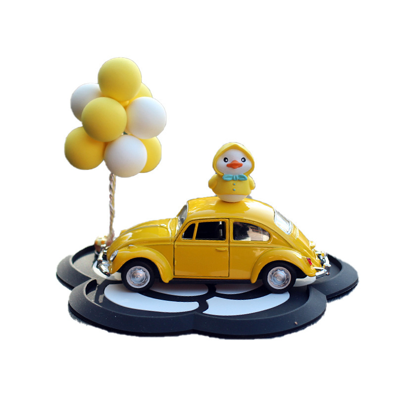 Coche creativo pequeño pato amarillo decoración del modelo del coche decoración de la consola central del coche decoración de dibujos animados del pato