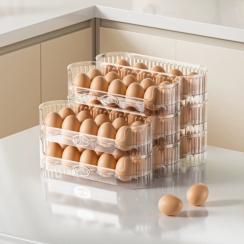 Stackable egg storage box for refrigerator side door for fresh storage box for kitchen finishing special egg tray egg tray