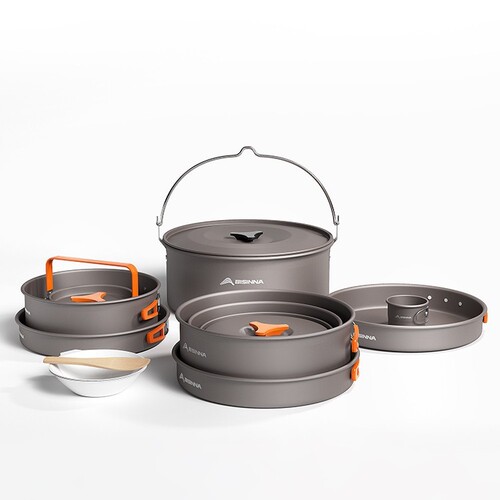 Beishanlang outdoor set of pots and pots, camping cookware, kettle, cassette stove, portable equipment, outdoor tableware, camping pot