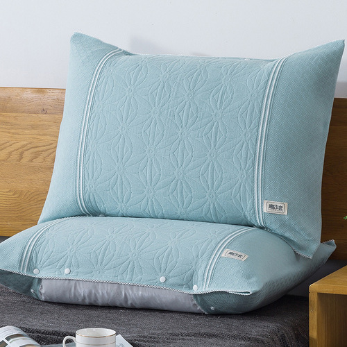 Pure Cotton Slip-Resistant Pillowcases, Non-Slip and Non-Falling, Pack of 2, High-Quality European Style 100% Cotton Home Terry Cover Pillowcases