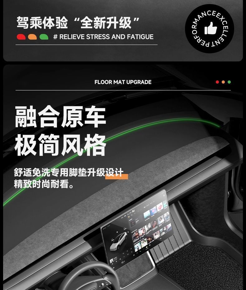 [Cross-border exclusive] Suitable for Model YL, full set of floor mats for the entire car, including front and rear trunk mats and storage bins, made of TPE material