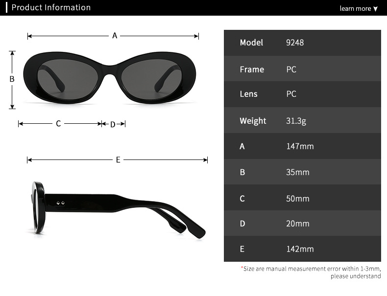 60g Weight Full Frame Glasses Structure Sunglasses Classification PC, UV400 Protection Lens Material Oval Frame Glasses Style Casual, Outdoor Occasion Geometric Pattern Unisex Gender Vintage Style, Classic Style Style Vintage Style Classic Style Geometric PC UV400 Protection Oval Frame Full Frame Women's Sunglasses 1
