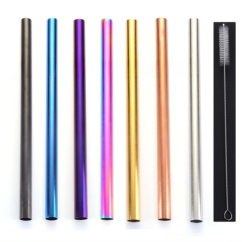 【Yigang】Stainless steel colored straw pearl milk tea straw, multiple specifications, supports engraving 304/316