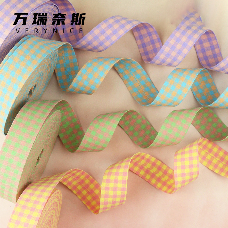 Wanrines diy Hair Accessories Fluorescent Two-color Plaid Ribbon Pressing Strip Handmade Bow Hairpin Accessories Wanrines diy Hair Accessories Fluorescent Two-color Plaid Ribbon Pressing Strip Handmade Bow Hairpin Accessories