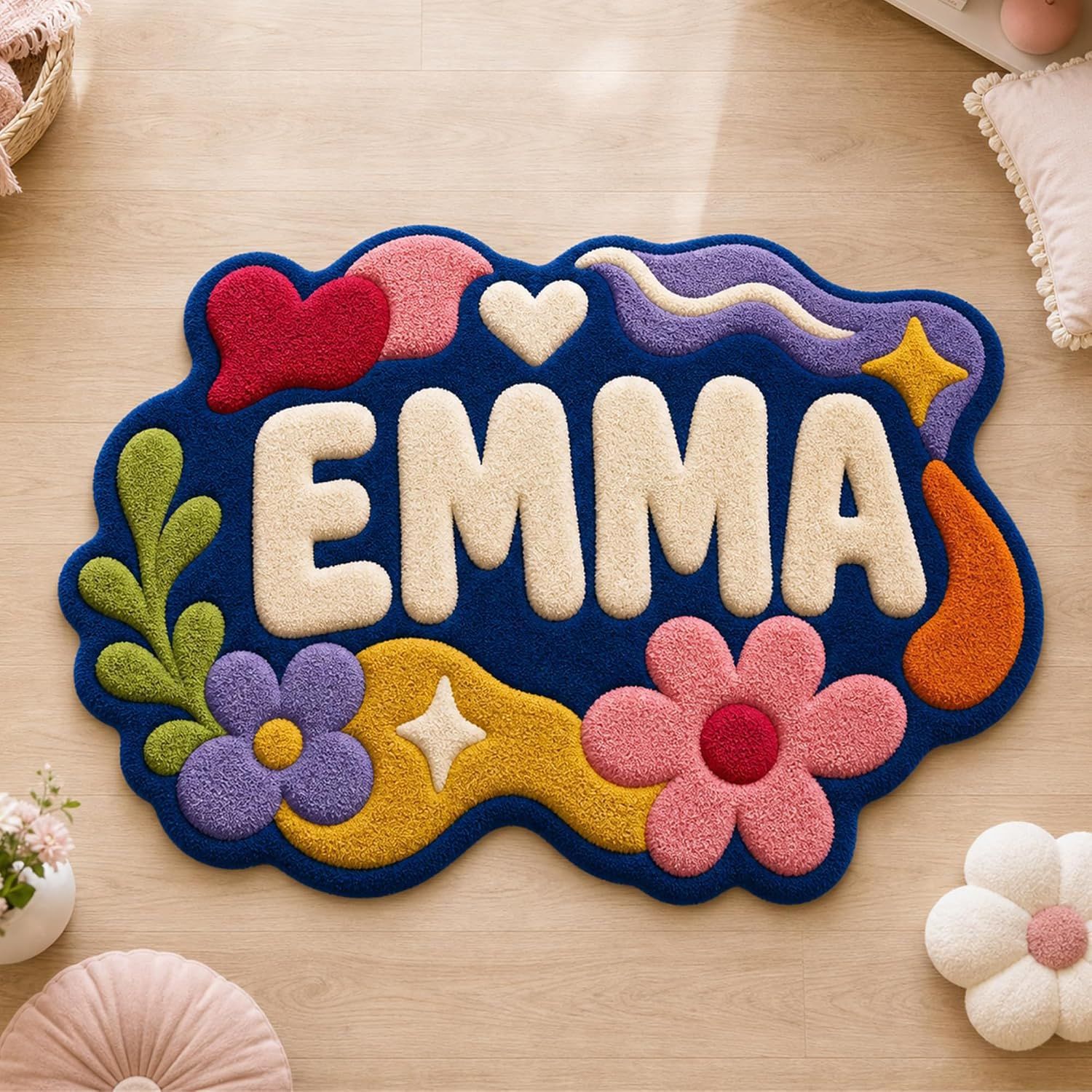 Childish Cartoon Children's Carpet, Imitation Cashmere, Skin-Friendly, Soft and Thick, Children's Room Insulation Foot Mat, Construction Vehicle Racing Mat