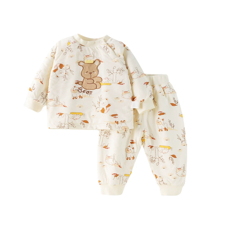 Детский комплект стеганый, теплый демисезонный теплый длинный рукав для мужчин и женщин девушек, комбинезон, утолщенный