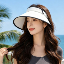 夏季帽子女款时尚运动网球帽纯色百搭可调节太阳帽大沿防晒遮阳帽