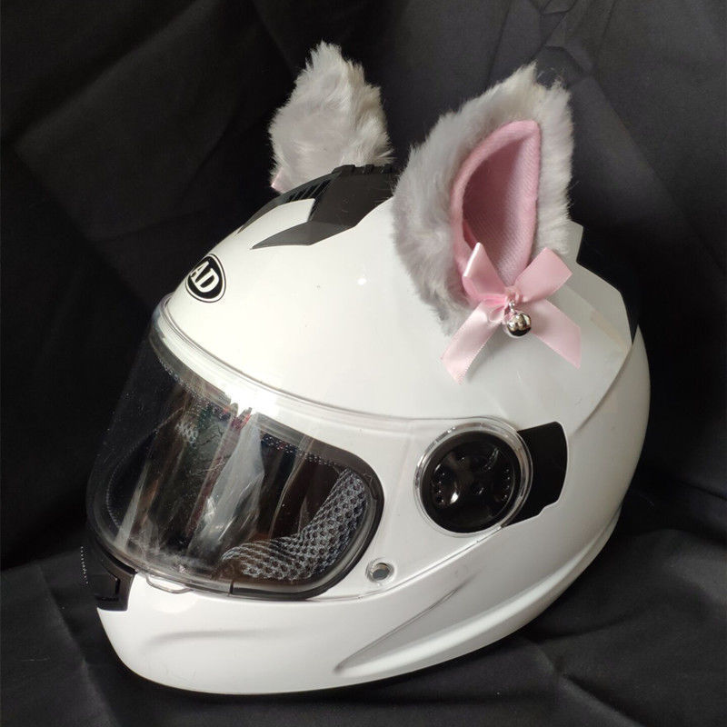 벨 그레이 핑크 고양이 귀 한 쌍(헬멧은 포함되지 않음)