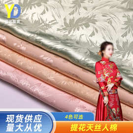 现货 提花天丝人棉布 国潮新中式连衣裙衬衫上衣汉服天丝提花面料