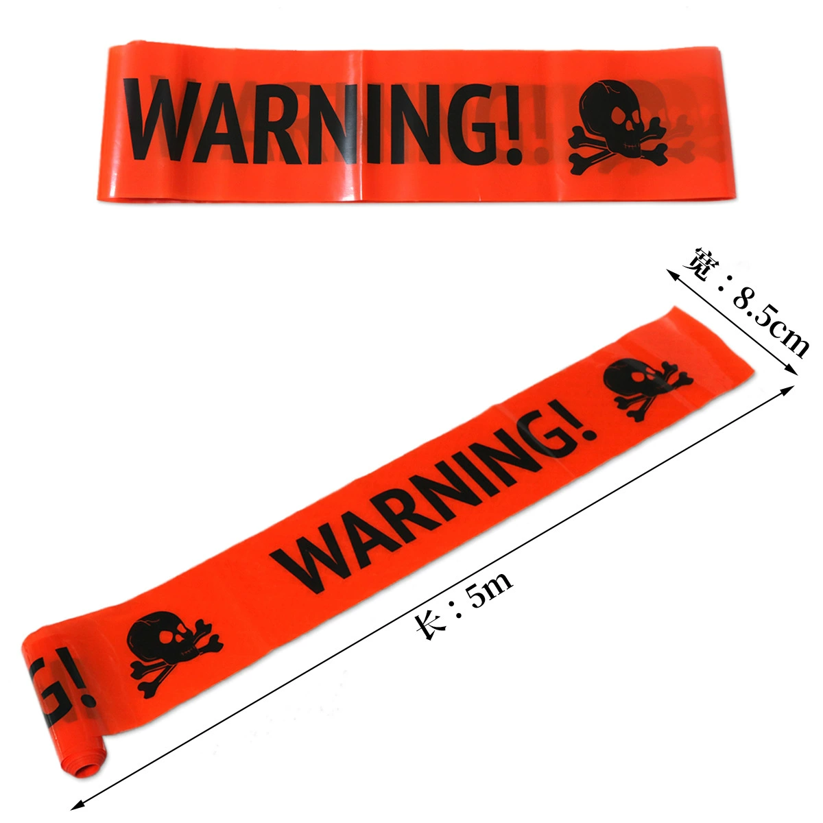 Halloween PVC hanging decorations — blood knife garland, severed hands/feet, stickers and warning tape
