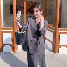 女装秋装2026新款气质轻熟搭配飘带西服背心四件套