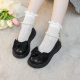 Girls' Leather Shoes 2024 Spring New Single-layer Shoes Big Children's Bow Pearl Princess Shoes Non-slip Performance Shoes for Children
