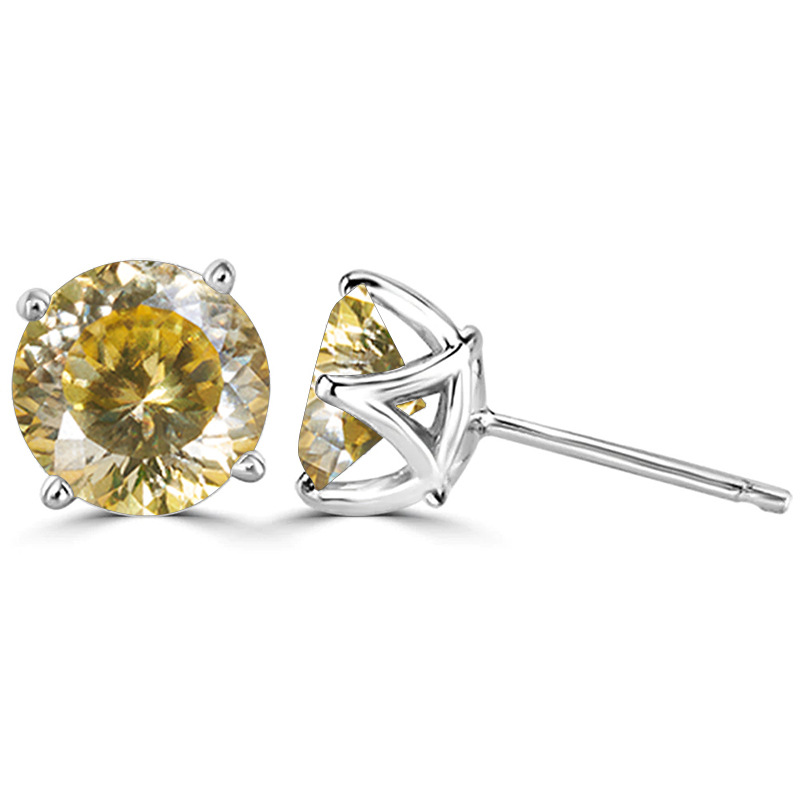 Amazon mejor vendida unisex pendientes 925 plata mosaico de diamante de mosaico de corte / nido de pájaros en stock