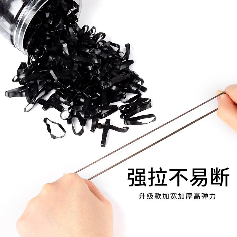 Banda de goma para mujeres para el cabello grueso grueso anillo de cabello adulto desechable de alta elasticidad anillo de goma negro duradero cuerda de cabeza pequeña