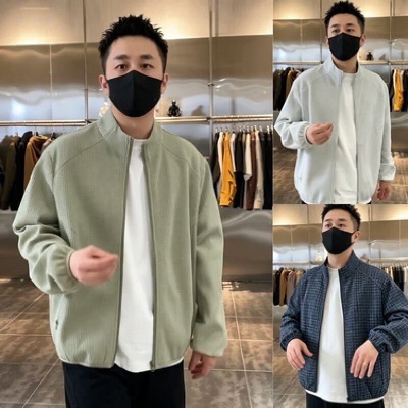 Men's Airy Stand Collar Jacket Spring/Summer Fashion Breathable Sports Quick-Dry Three-Dimensional Tailoring Versatile Lightweight Coat