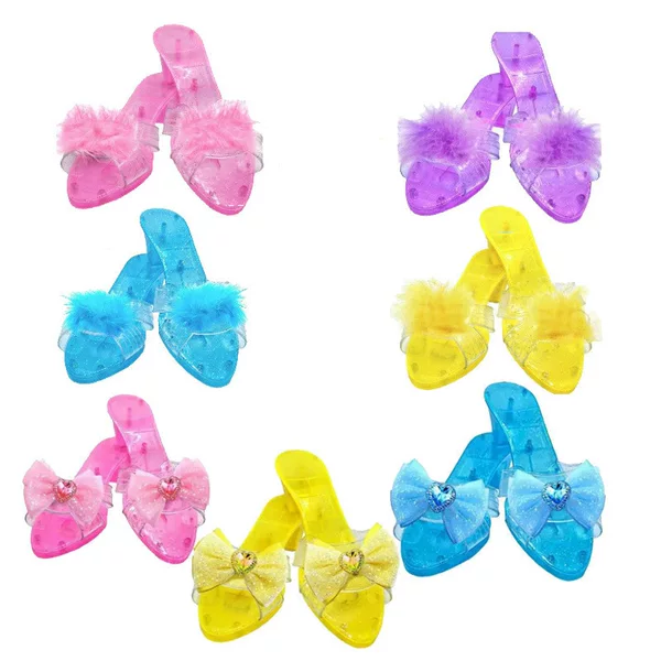 Factory Direct Sales, Hot-Selling in Europe, America, and the Middle East, Princess Crystal Shoes, Children's Pretend Play Toys, Crystal Shoes, Girls' High Heels