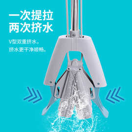 工厂自销海绵拖把胶棉拖把家用懒人免手洗拖把吸水拖把对折